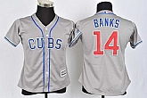 Women Chicago Cubs #14 Ernie Banks Gray New Cool Base Stitched Jersey,baseball caps,new era cap wholesale,wholesale hats